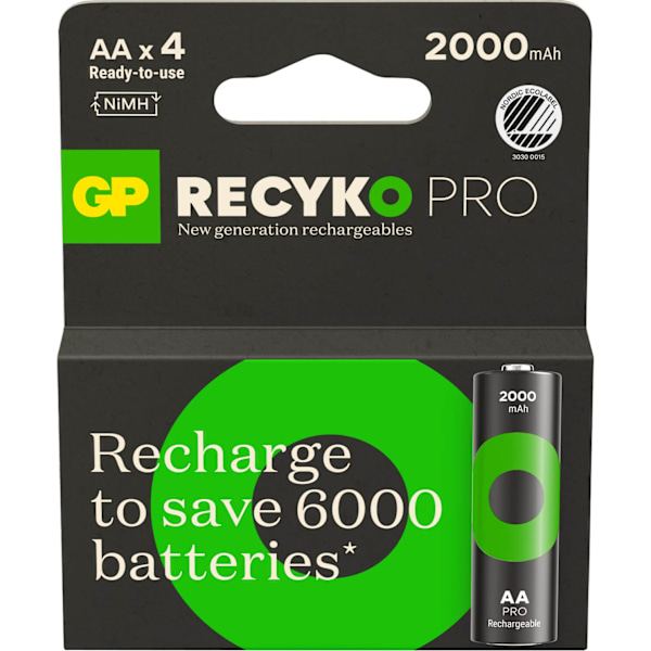 GP Recyko Pro NiMH akku AA HR6 2000mAh 4 kpl