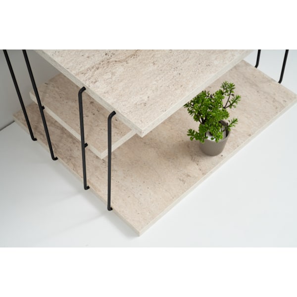 Sidebord Lifon - Sort, Travertin