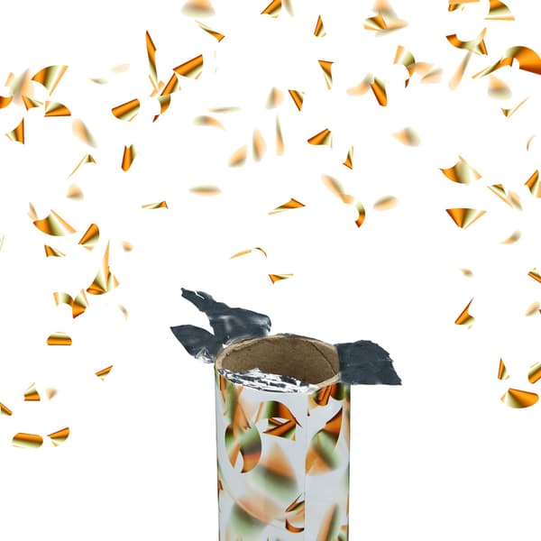 Konfettikanuuna 40 cm kultaa