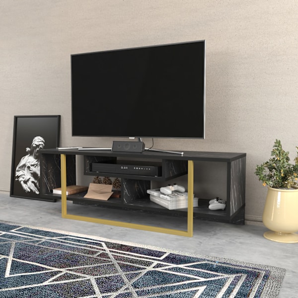 TV Stand Asal 120 - Sort, Guld
