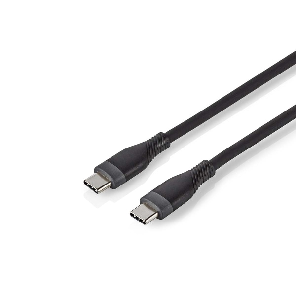 USB-kabel | USB 2.0 | USB-C™ Han | USB-C™ Han | 60 W | 480 Mbps | Nikkelplateret | 1.50 m | Runde | Silikone | Sort | Box