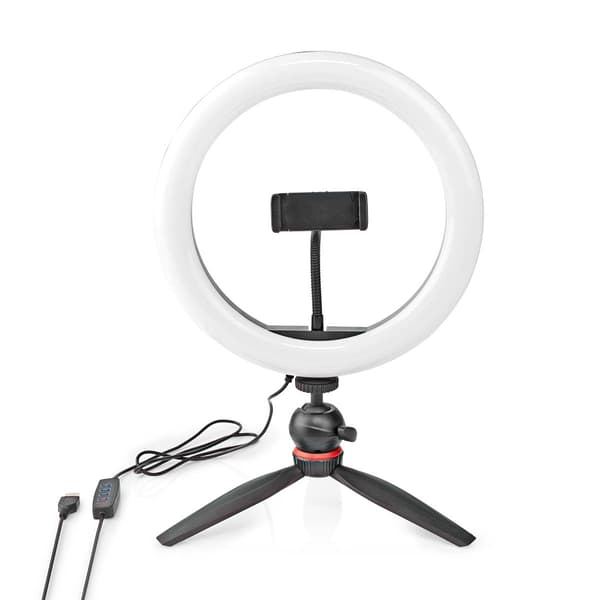 Ringlys | 10 inch | 120 LED's | 2700 - 6700 K | Stativ | Sort