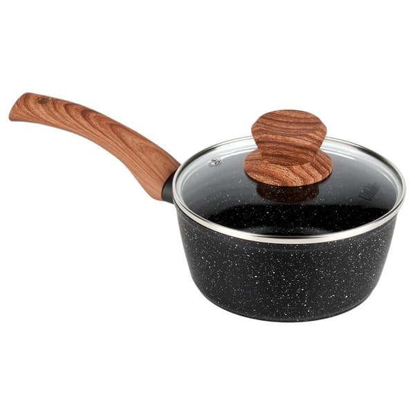 Non-stick granitkastrull med glaslock, 16 cm, 1,2 l