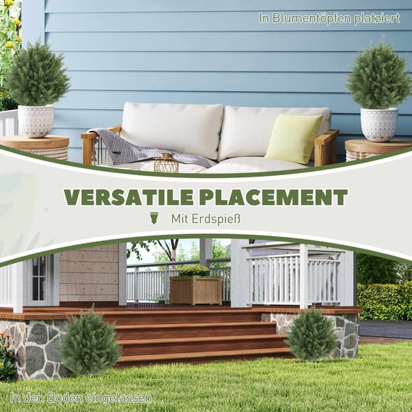 Konstgjorda cypressväxter, UV-resistenta, 2-pack, 40x60 cm