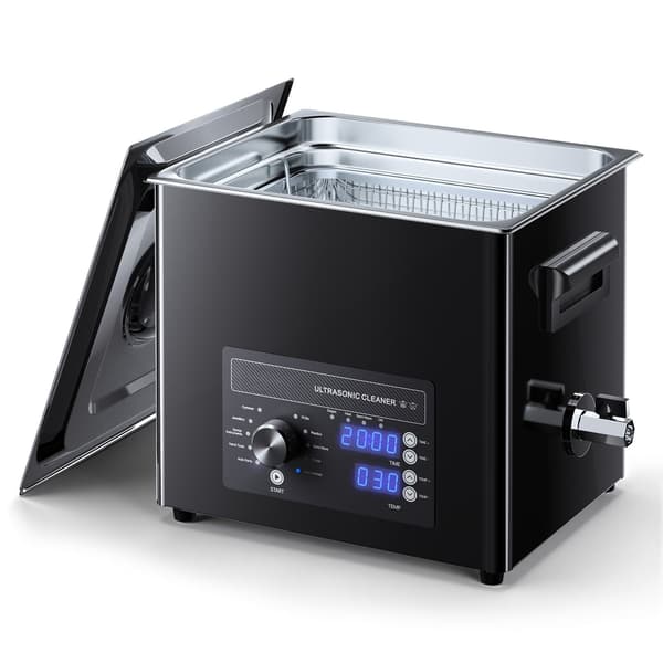 Ultralydsrenser 10L, rustfrit stål, 40kHz knapkontrol