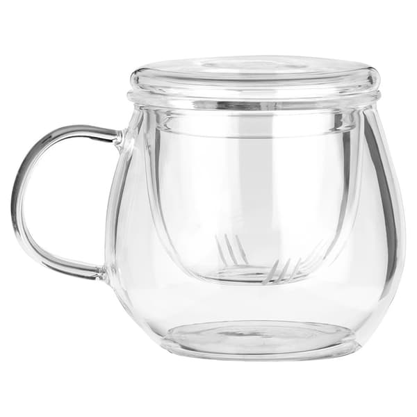 Glaskrus med teinfuser og låg, 400 ml