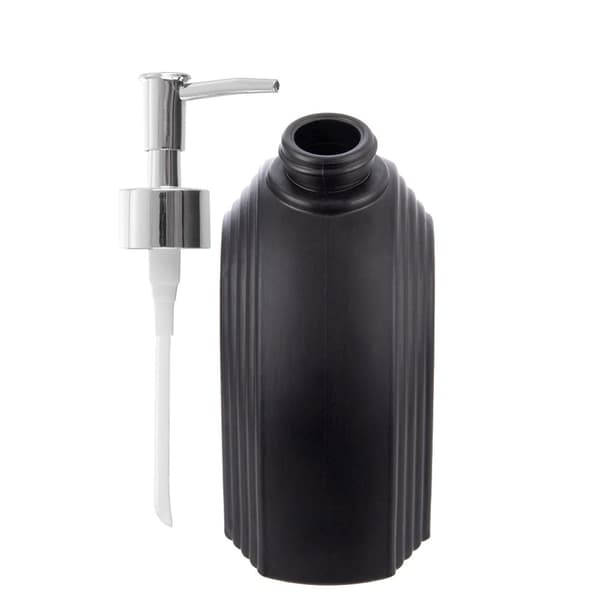 Sort sæbedispenser i glas, 320 ml – moderne design