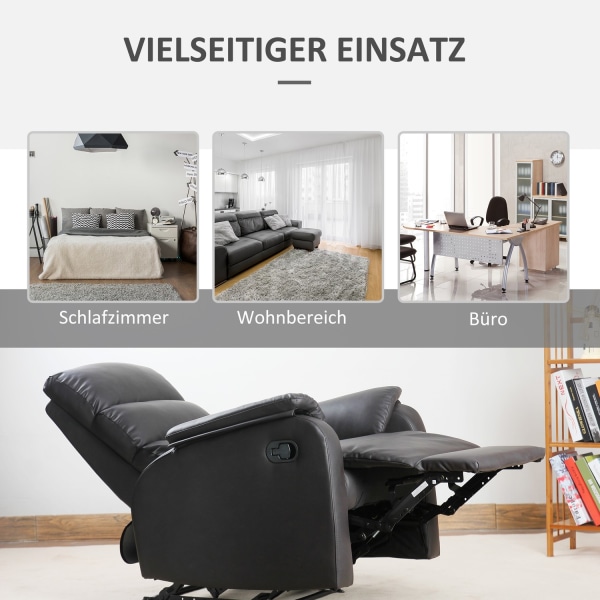 Afslapningsstol, Tv-Stol, Sofastol, Hvilestol, Vinkelskrivebord Med Cpu-Stativ, Justerbar, Ergonomisk, Imiteret Læder, Brun, 75 X 92 X 99 Cm