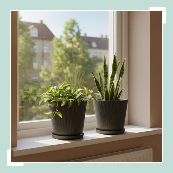 Krukor med fat, set om 2, slitstark plast