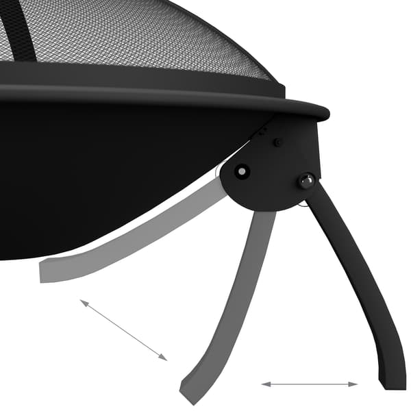Eldstad med grill och gnistskydd, hopfällbar design