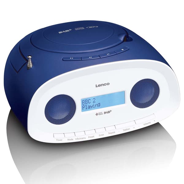Bærbar DAB+/FM-radio med CD, USB-afspiller, blå