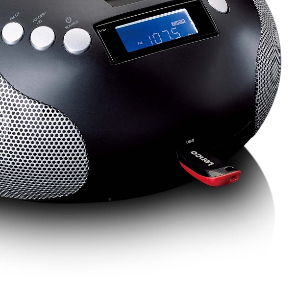 Bærbar radio CD/MP3 med USB og Bluetooth Sort