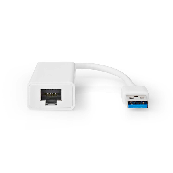 USB-netværksadapter | USB 3.2 Gen 1 | 1 Gbps | USB-A Han | RJ45 Hun | 0.20 m | Runde | Nikkelplateret | Kobber | Hvid | Box