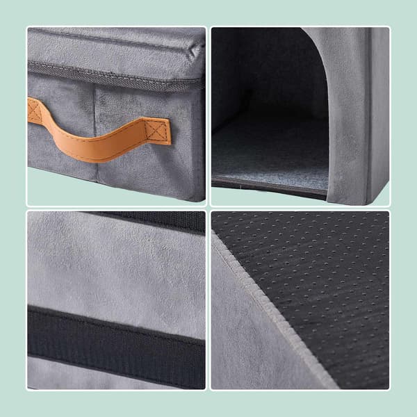 Hundetrappe, foldbar 3-trins med opbevaring og skjul