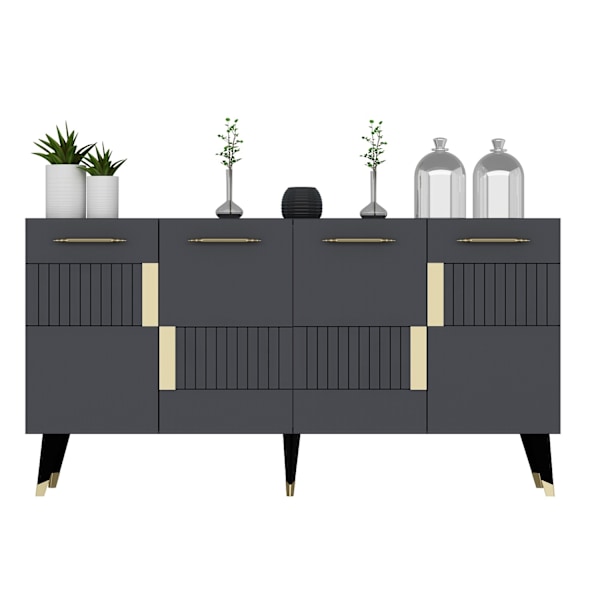 Konsol Moda - antracit, guld
