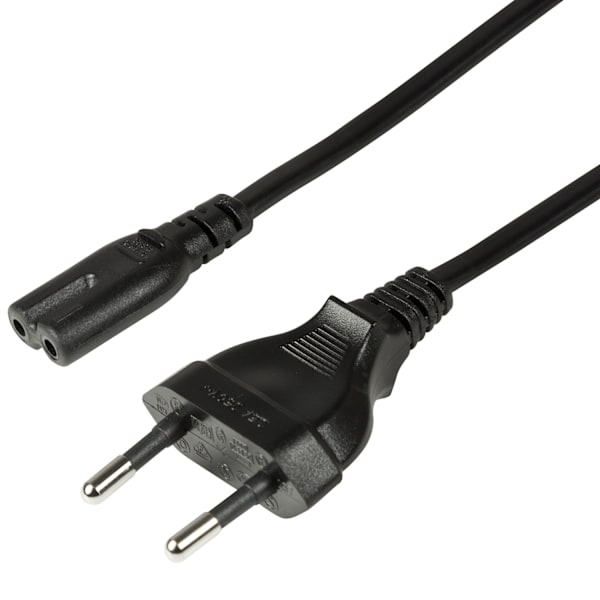 Apparatkabel Euro - C7 Sort 3m