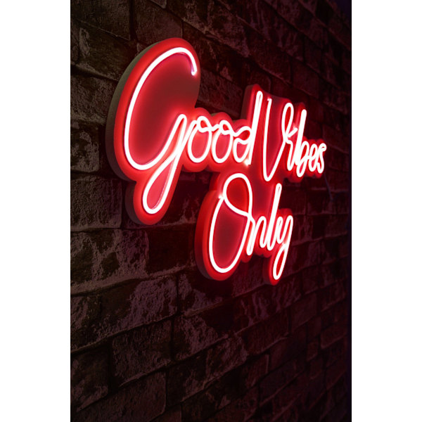 Dekorativ Plast Led-belysning Good Vibes Only 2 - Rød