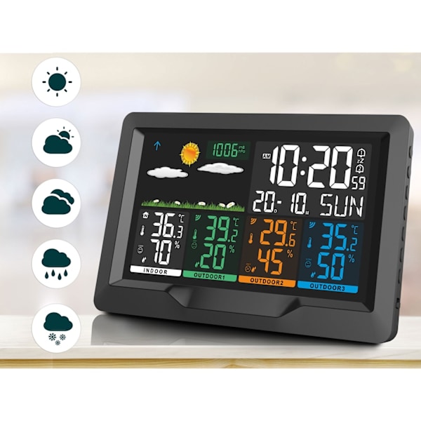 Svart Väderstation med Display BD-904