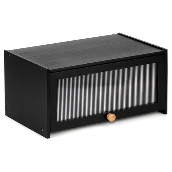 Svart bambu brödlåda 40x25x20 cm