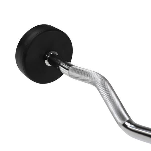 25 kg gummibelagd skivstång – curled, gymutrustning