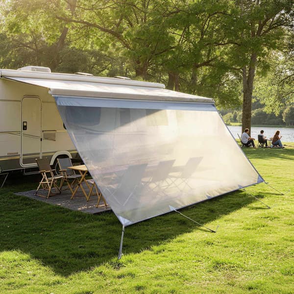 Solskyddsnät för husbilsmarkis, 2 x 4,3 m polyesternät
