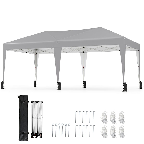 3 x 6 m Pikapaviljonki UV-suojalla, Harmaa