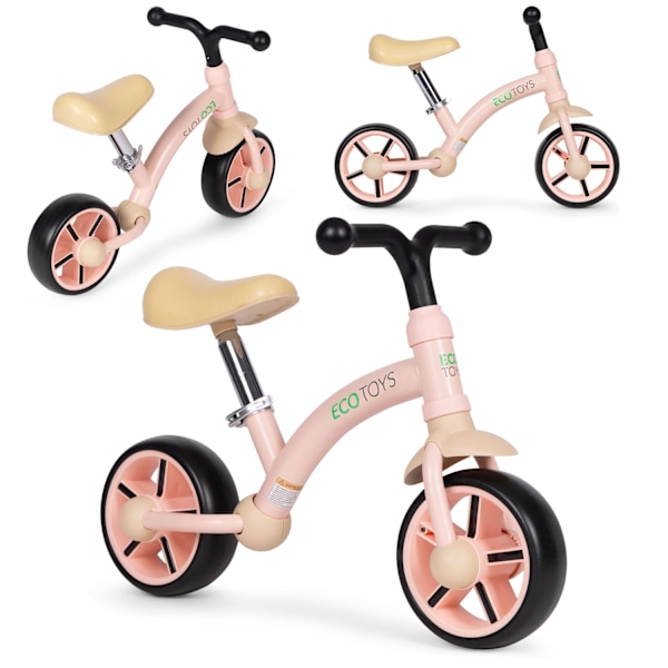Balanscykel för barn, EVA-hjul, justerbar sits, rosa, ECOTOYS