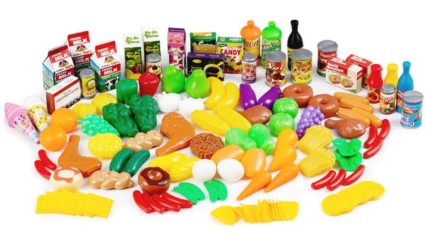 Plastfruktgrönsaker till köket 120 st