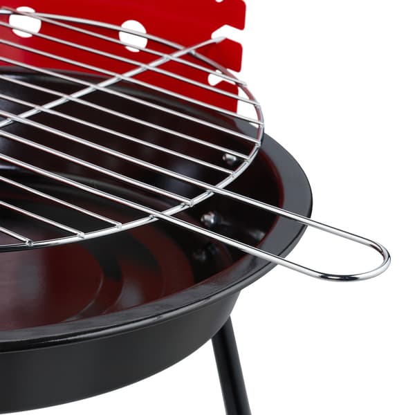 Kolgrill med stativ och vindskydd, 37 cm