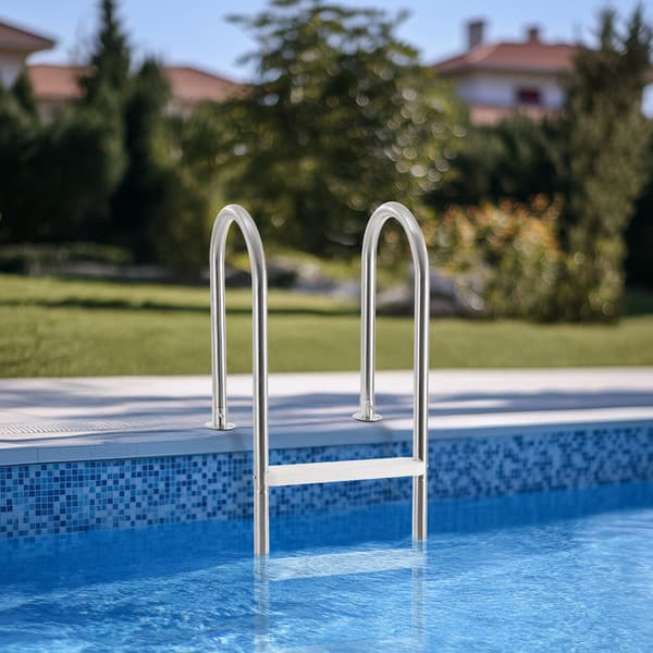 Poolstege, 4-stegs dubbla ledstänger, 304 stål