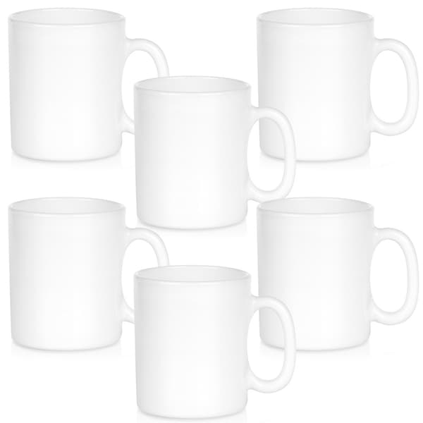 Vita glasmuggar, 300 ml, set med 6 st