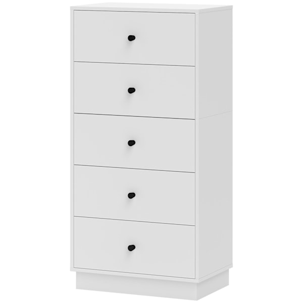 Kommode, skænk med 5 skuffer, skab af træmateriale, opbevaringsskab i moderne stil, skuffeskab, kommode til stue, soveværelse, entre, 47 x 29 x 95 cm,