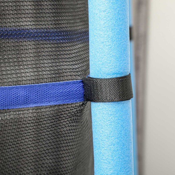 Børnetrampolin Ø163 cm, trampolin med sikkerhedsnet, kantafdækning, havetrampolin til børn 3-10 år, bæreevne op til 50 kg, blå