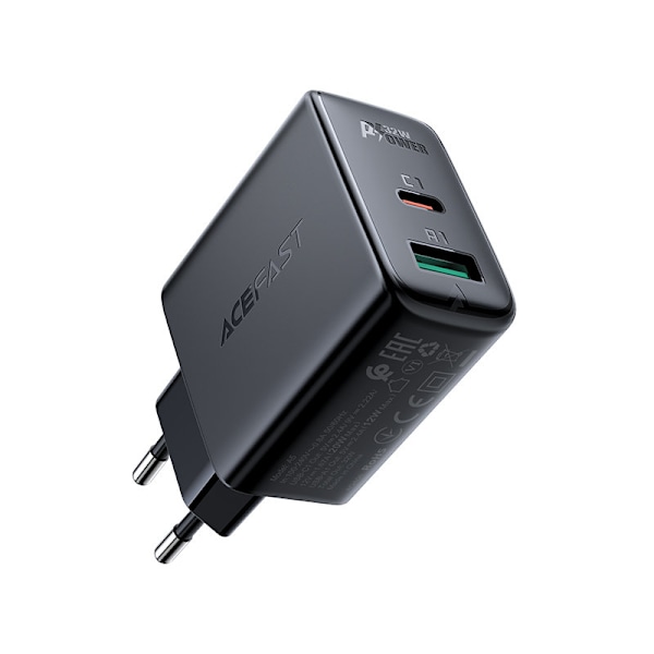 USB-C USB 32W vægoplader PPS PD QC 3.0 AFC FCP sort