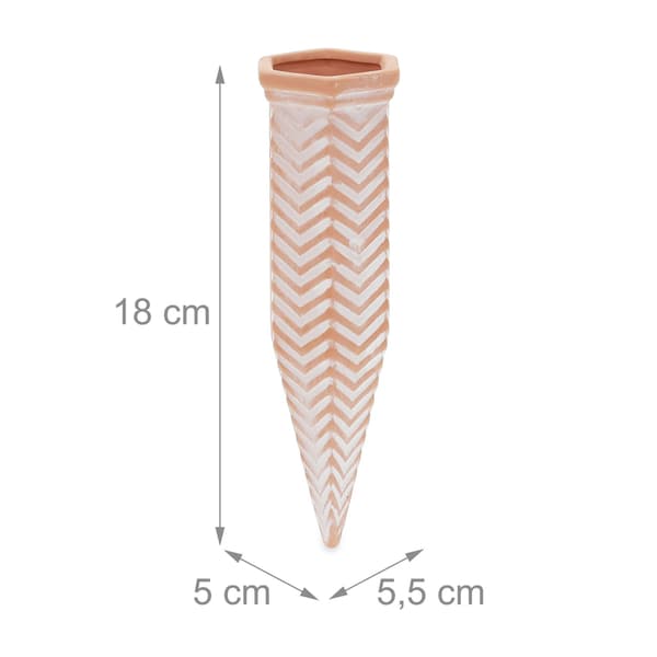 Sæt med 4 Clay Watering Spikes Zig-Zag