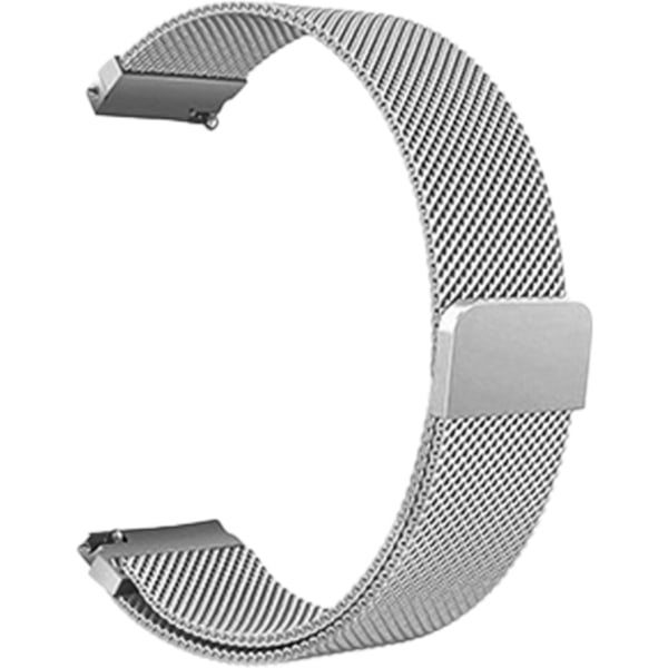 Wave stålflätat armband 22mm, för smarta och sportklockor, silver
