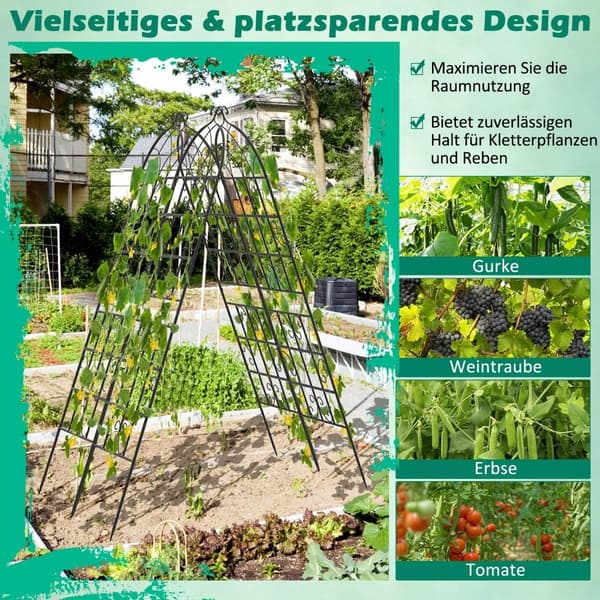 Metal Have Trellis Sæt, 2-Pak, 180x50 cm, Sort