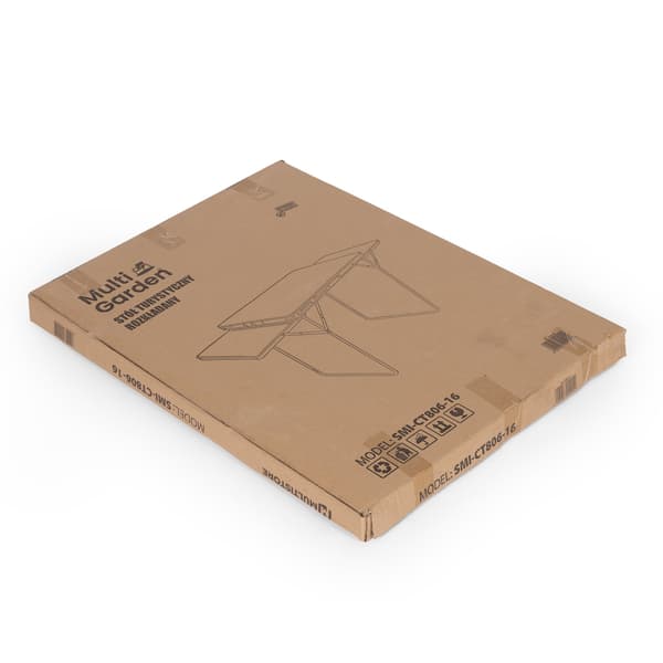 Campingbord 120x60 cm, foldbart med 2 hylder