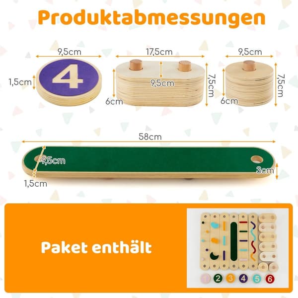 Børns træbalancesæt med 6 sten