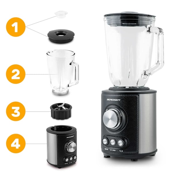 Kraftfull Blender 800W Berdsen BD-751, Svart