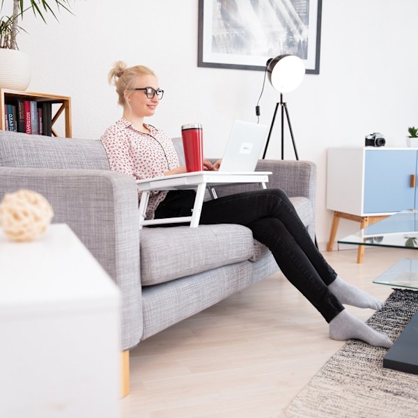 Kannettava tietokonepöytä bambunvalkoinen