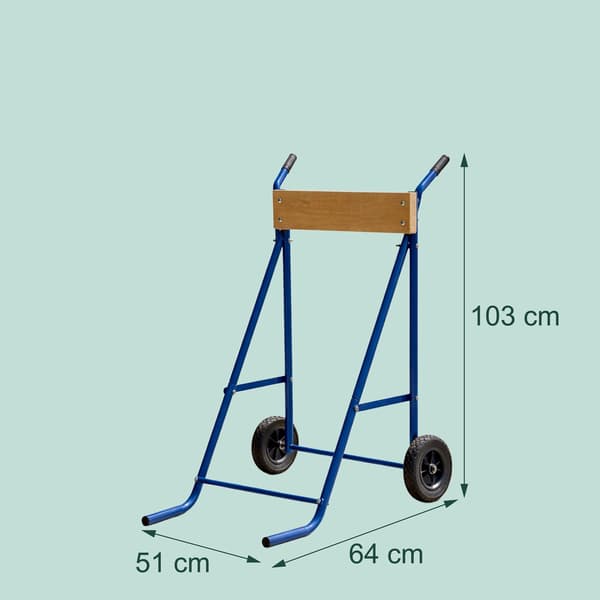 Stativ til påhængsmotor, stål og træ, 100 kg kapacitet