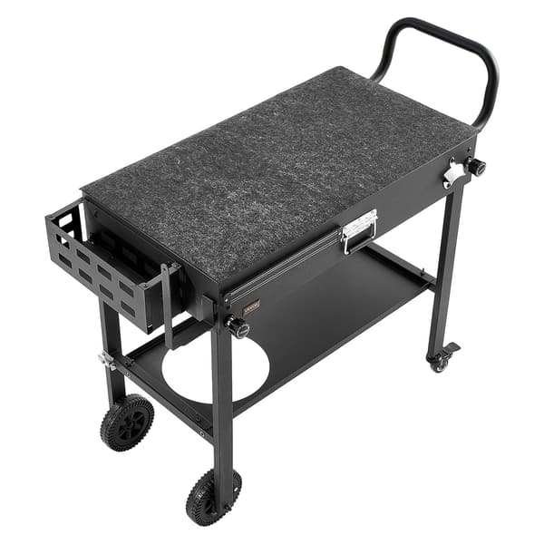 Udendørs grillvognsbord, foldbart, hjul, 86 x 43 cm