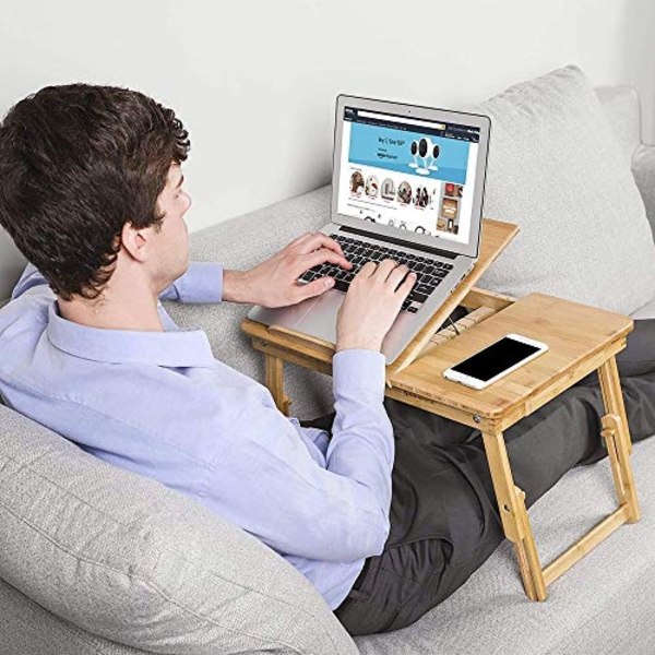 Justerbart Bamboo Lap Desk for komfortabel WFH-opsætning