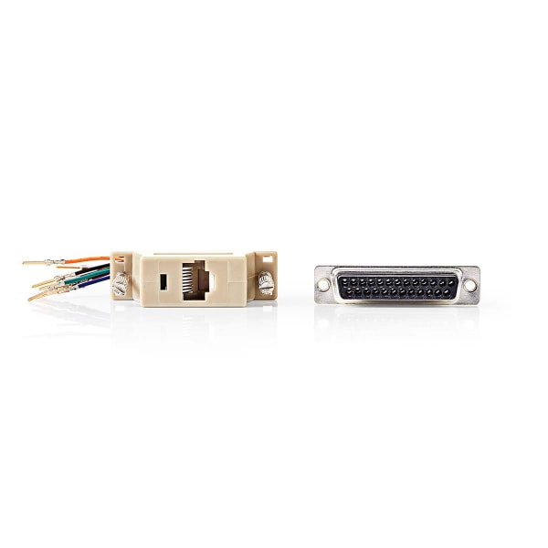 Serial adapter | Adapter | D-SUB 25-Pin Hona | RJ45 Hona | Nicke