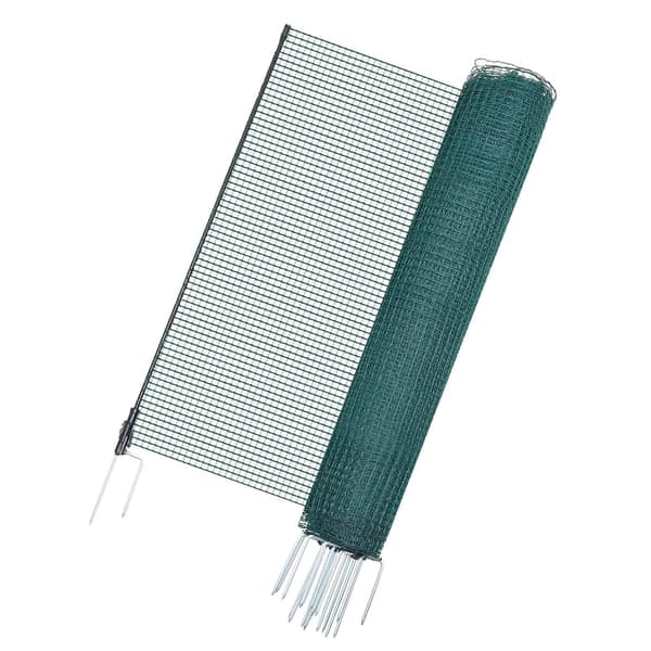 Midlertidigt hegn med stolper, 1,2 x 20 m plastiknet