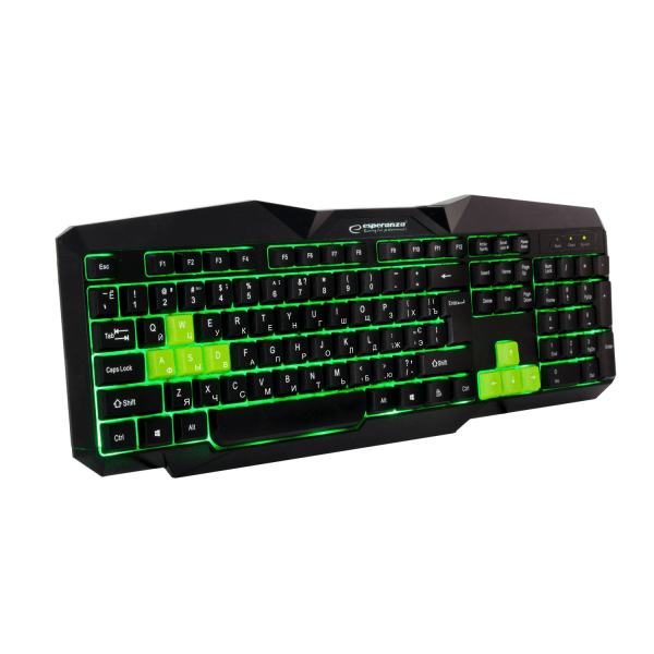 Esperanza Wired Usb Gaming Oplyst Tastatur Tirions Grønt ukrainsk layout