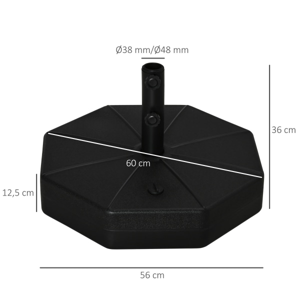 Parasollställ 40 Kg Paraplyställ För Parasollstavar 38 Mm/48 Mm