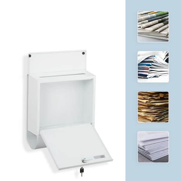 Postkasse med avisholder – Metal, mat finish