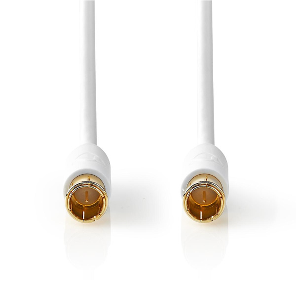 F Quick - F Quick Cables | F-pikaliitin uros | F-pikaliitin uros | Kullattu | 75 Ohm | Tuplasuojattu | 10.0 m | Pyöreä | PVC | Valkoinen | Ikkunalline
